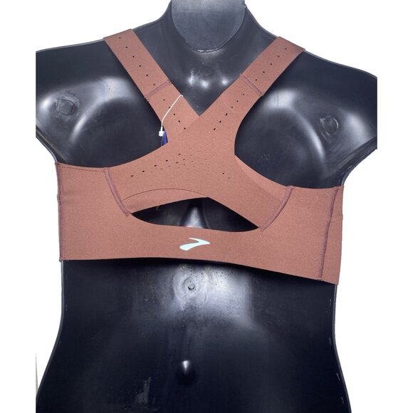 Brooks 32DD/E Dare Zip Front Run 2.0 Run Raisin Ice Blue Copper Molded Sports Br - Picture 2 of 10